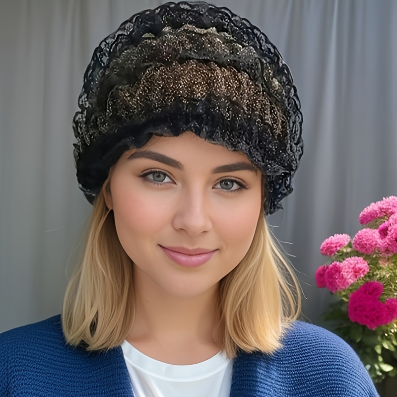 Women's Fashionable Black Beanie Hat With Band, Polyester Fabric, Hand Wash Or , Trendy Headwear For Spring, Summer, And Autumn
Women's Fashionable Black Beanie Hat With Band, Polyester Fabric, Hand Wash Or , Trendy Headwear For Spring, Summer, And Autumn