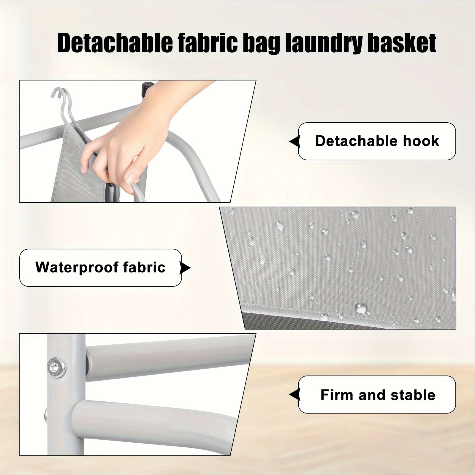 Panier à linge, Collecteur de vêtements, Trieur de vêtements, Trieur de vêtements avec sac en tissu amovible, Conteneur à linge avec roulettes, Chariot de rangement pour jouets, Cadre en fer - Gris
Panier à linge, Collecteur de vêtements, Trieur de vêtements, Trieur de vêtements avec sac en tissu amovible, Conteneur à linge avec roulettes, Chariot de rangement pour jouets, Cadre en fer - Gris
