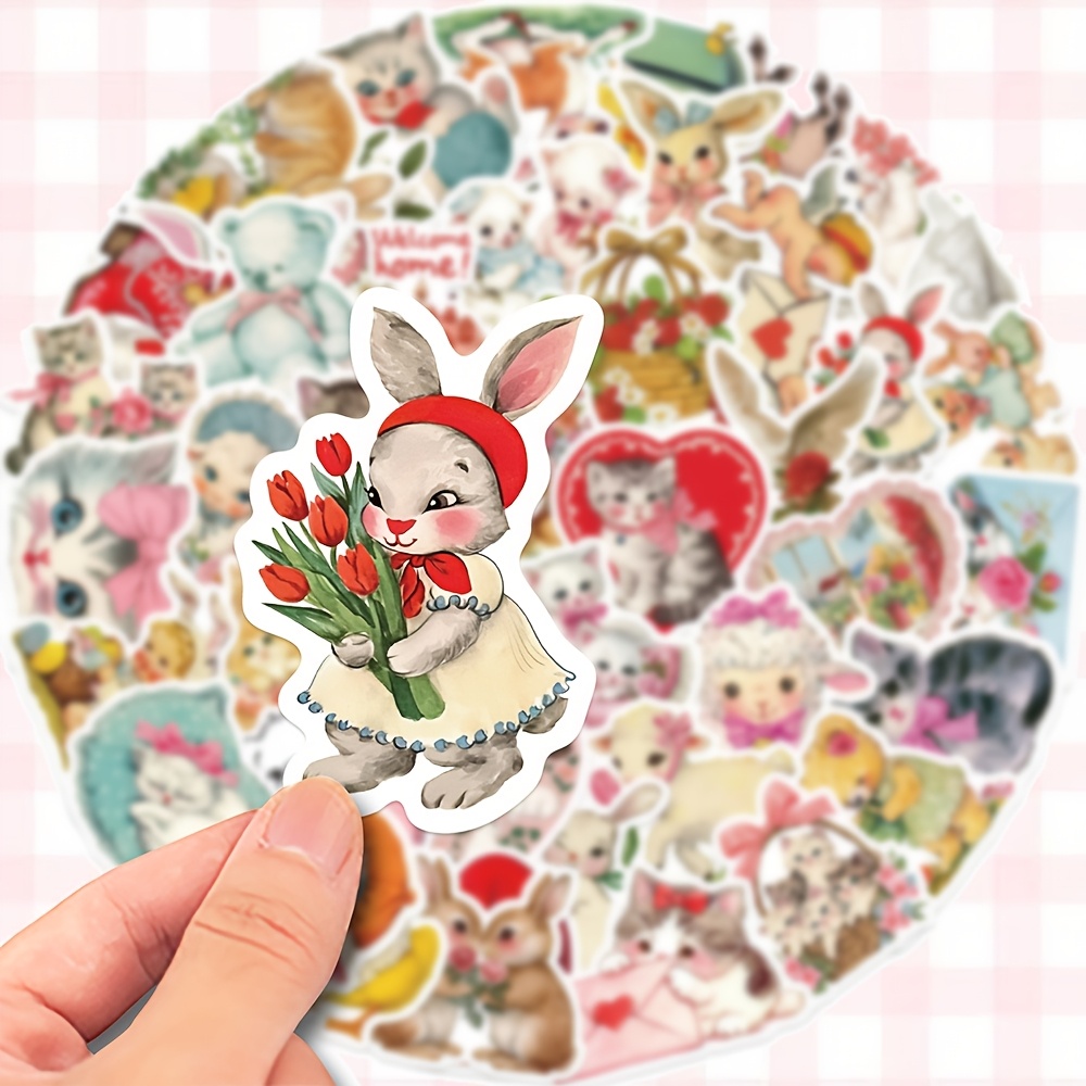 50pcs Vintage Animal Valentine's Day Heart Spring Easter Stickers, Vinyl Self-adhesive Reusable Decals For Phone, Laptop, Luggage, Notebook, Water Bottle, Helmet Decor
50pcs Vintage Animal Valentine's Day Heart Spring Easter Stickers, Vinyl Self-adhesive Reusable Decals For Phone, Laptop, Luggage, Notebook, Water Bottle, Helmet Decor