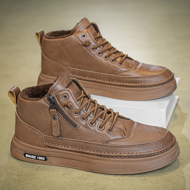 Men's Casual Fashion Snow Boots, Solid Color, Lace-up Closure, Short Boot Height, Pu Upper & Sole, Fabric Inner & Insole, Round Toe, For Fall/winter
Men's Casual Fashion Snow Boots, Solid Color, Lace-up Closure, Short Boot Height, Pu Upper & Sole, Fabric Inner & Insole, Round Toe, For Fall/winter
