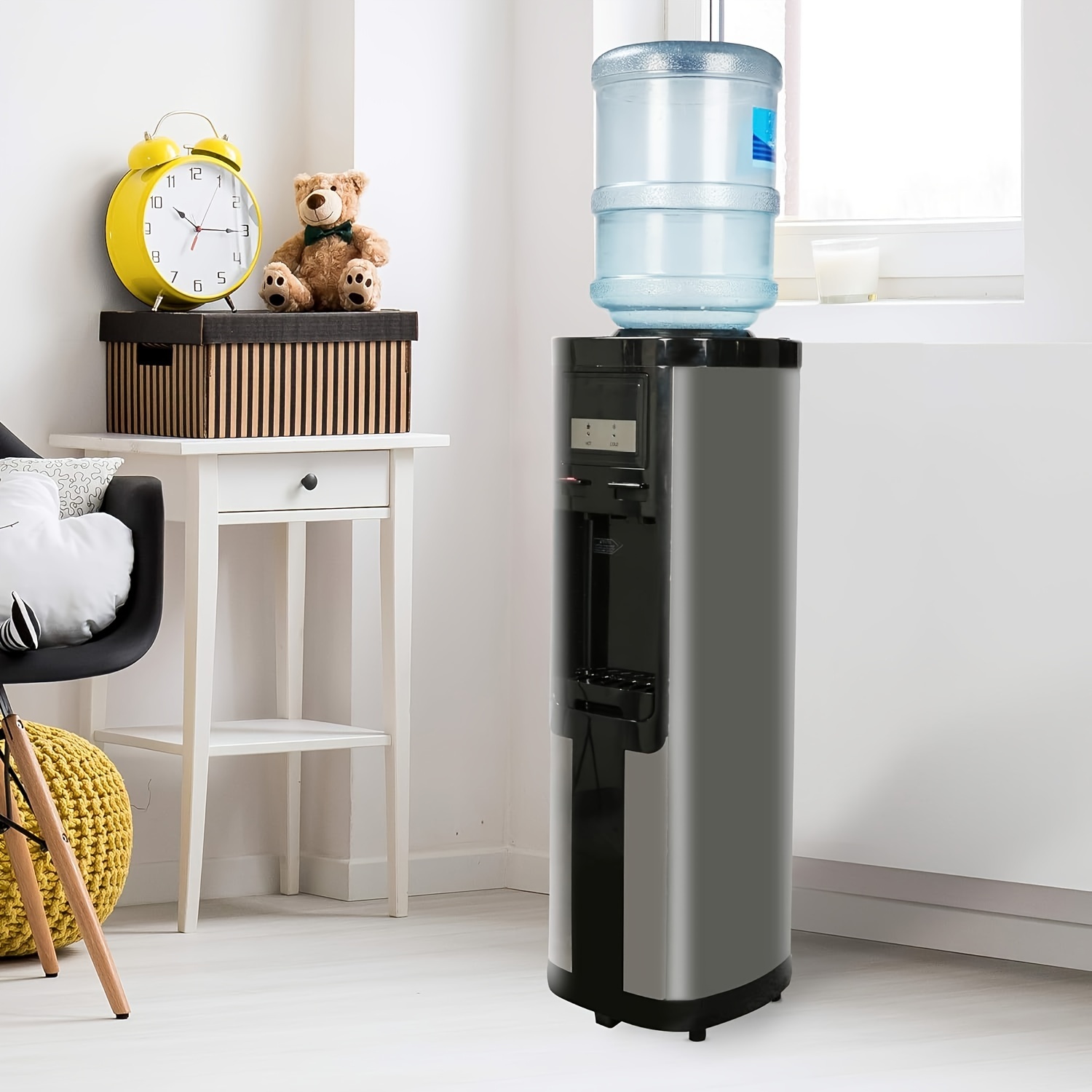 Luckyermore Water Dispenser, Metal Construction, 110v-130v Us Plug, Etl Approved, With Safety Lock, For 3 & 5 Gallon Bottles, Hot And Cold Beverages
Luckyermore Water Dispenser, Metal Construction, 110v-130v Us Plug, Etl Approved, With Safety Lock, For 3 & 5 Gallon Bottles, Hot And Cold Beverages