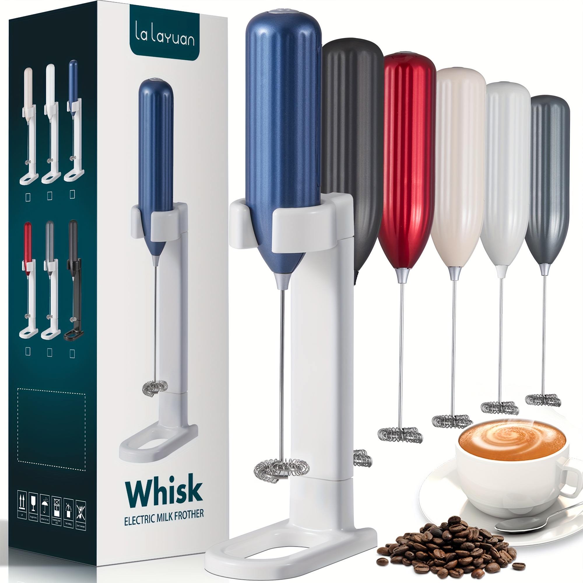 1pc, Lalayuan Powerful Electric Milk Frother, Mini Milk Foamer, Battery Operated (not Included) Stainless Steel Drink Mixer, Handheld Electric Whisk For Coffee, Latte, Cappuccino, Chocolate, Matcha
1pc, Lalayuan Powerful Electric Milk Frother, Mini Milk Foamer, Battery Operated (not Included) Stainless Steel Drink Mixer, Handheld Electric Whisk For Coffee, Latte, Cappuccino, Chocolate, Matcha