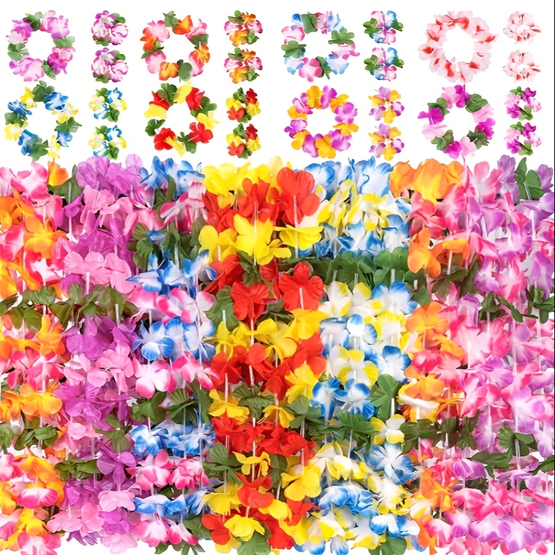60pcs, Hawaiian Luau Leis Necklaces Bracelets Headbands Tropical Hibiscus Flowers Tiki Summer Pool Party Favors Supplies Decorations
60pcs, Hawaiian Luau Leis Necklaces Bracelets Headbands Tropical Hibiscus Flowers Tiki Summer Pool Party Favors Supplies Decorations
