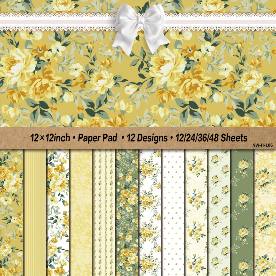 Yellow Flower Paper Pad - 12x12 Inch, 12/24/36/48 Sheets, Art Craft Pattern Paper For Scrapbooking, Diy Decorative Background Card Making Supplies, Craft Cardstock Paper
Yellow Flower Paper Pad - 12x12 Inch, 12/24/36/48 Sheets, Art Craft Pattern Paper For Scrapbooking, Diy Decorative Background Card Making Supplies, Craft Cardstock Paper