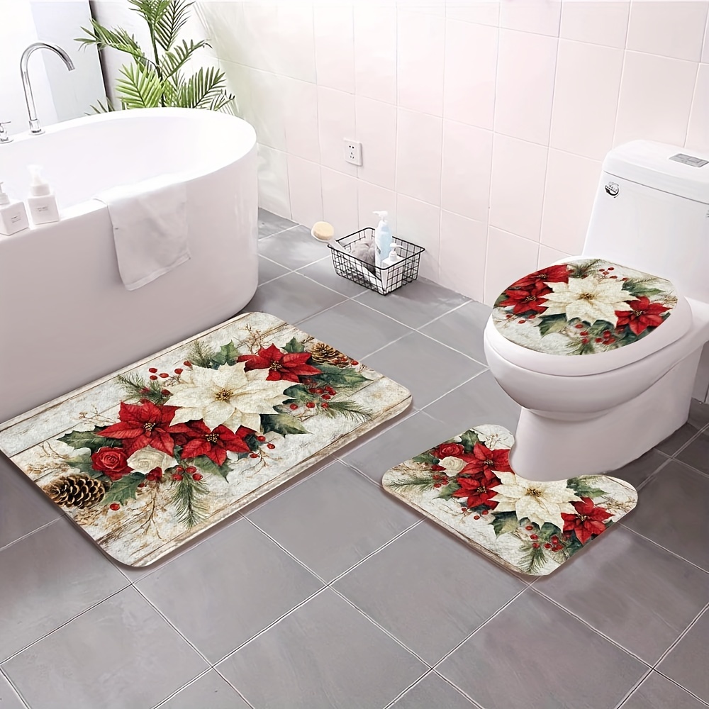 Christmas Pattern Bath Rug Set - , U-shaped Bathroom Mats Tpr Backing, Low , , , For Decor, Fluffy Decor Decoration
Christmas Pattern Bath Rug Set - , U-shaped Bathroom Mats Tpr Backing, Low , , , For Decor, Fluffy Decor Decoration