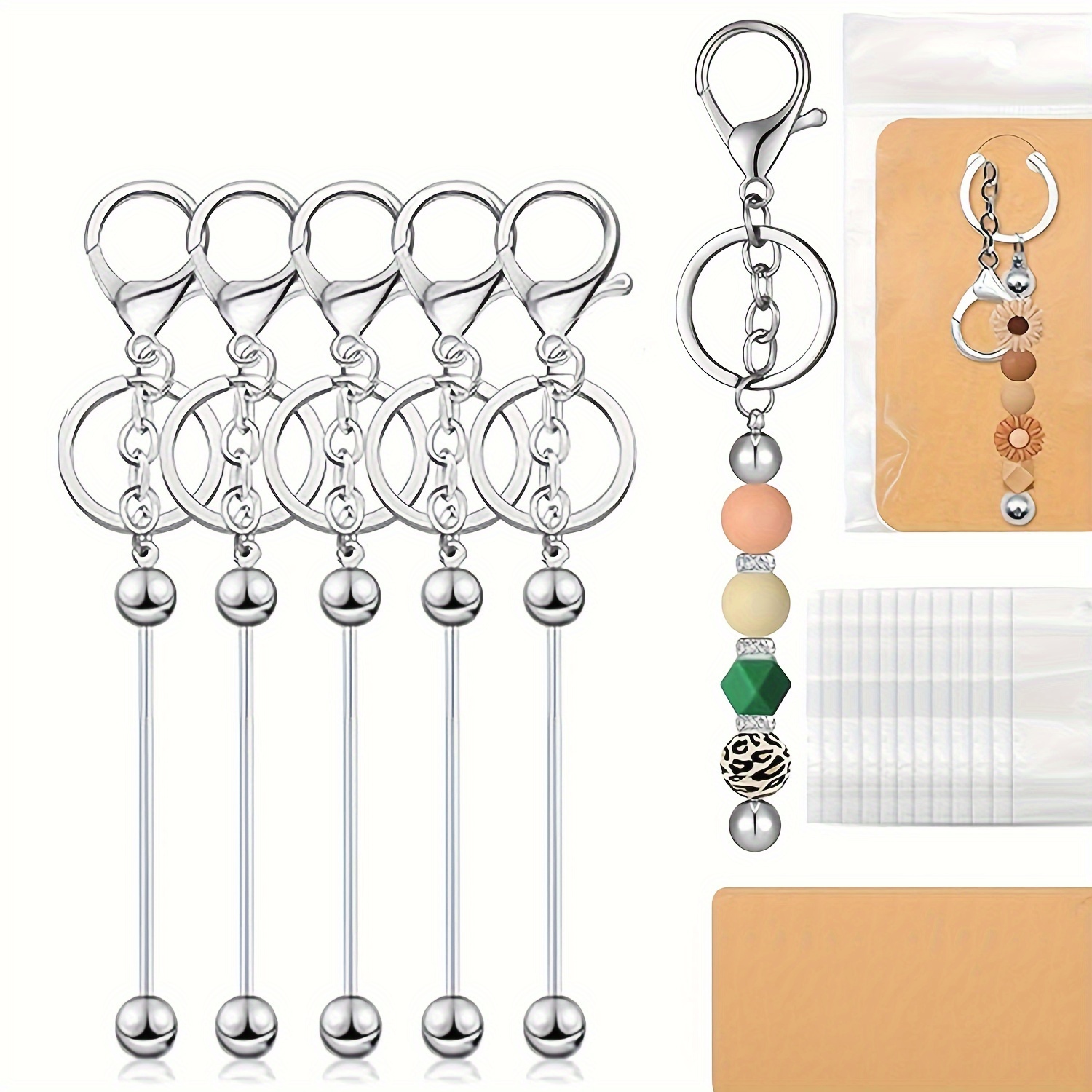 15-piece Vintage Keychain Making Kit With Metal Rods, Display Cards & Beading Supplies - Diy Jewelry Pendant Craft Set Jewelry Making Tools Pendants For Jewelry Making
15-piece Vintage Keychain Making Kit With Metal Rods, Display Cards & Beading Supplies - Diy Jewelry Pendant Craft Set Jewelry Making Tools Pendants For Jewelry Making