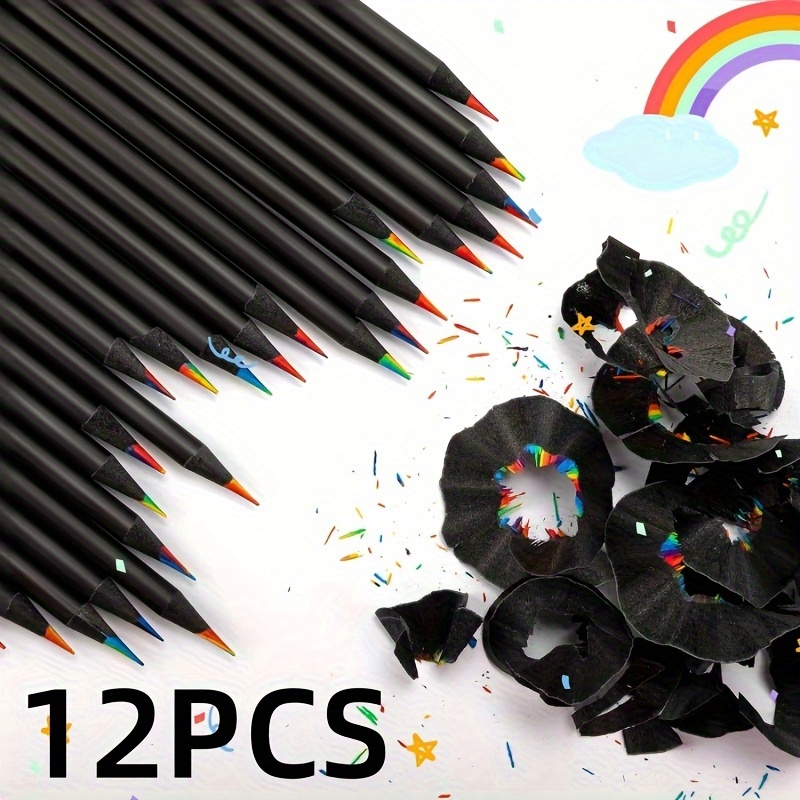 12pcs/6pcs Gradient 7 Color Rainbow Pencil Multicolor Black Wood Color Lead Mixed Color Colorful Painting Pen
12pcs/6pcs Gradient 7 Color Rainbow Pencil Multicolor Black Wood Color Lead Mixed Color Colorful Painting Pen