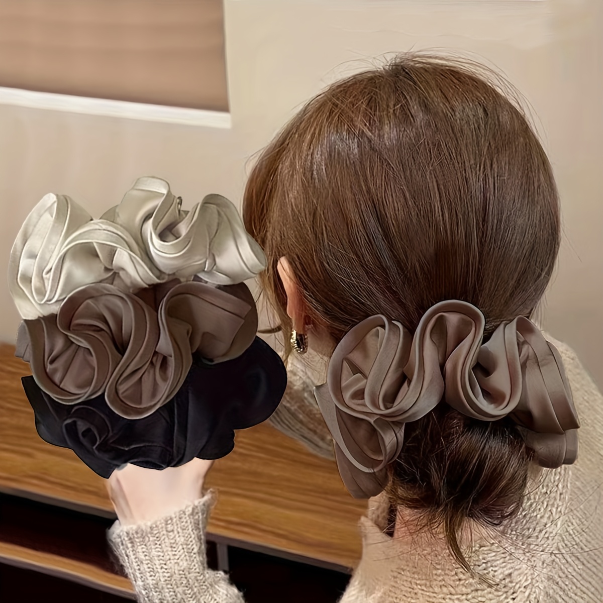 3pcs Velour Vintage Hair Scrunchies Set - French Boucle Design, Solid Color, Elegant Hair Ties For Women With ,
3pcs Velour Vintage Hair Scrunchies Set - French Boucle Design, Solid Color, Elegant Hair Ties For Women With ,