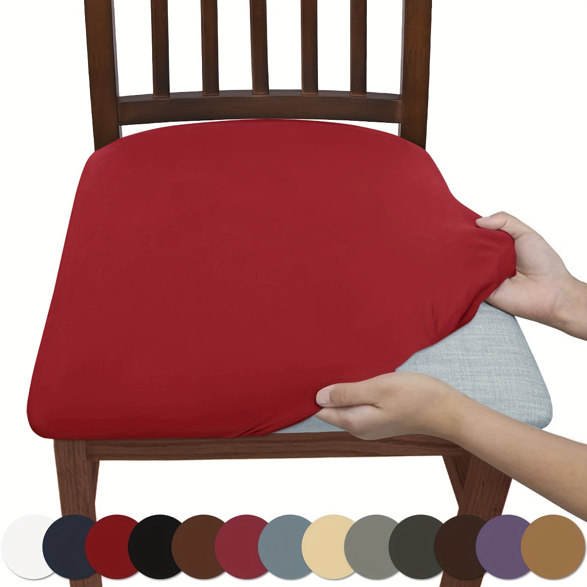 

4pcs/6pcs Solid Color Brushed High Elastic Chair Cover, Simple Soft And Comfortable Chair Seat Cover, Dust-proof And Dirt-resistant Chair Slipcover, Suitable For Dining Chair Office Home Decor