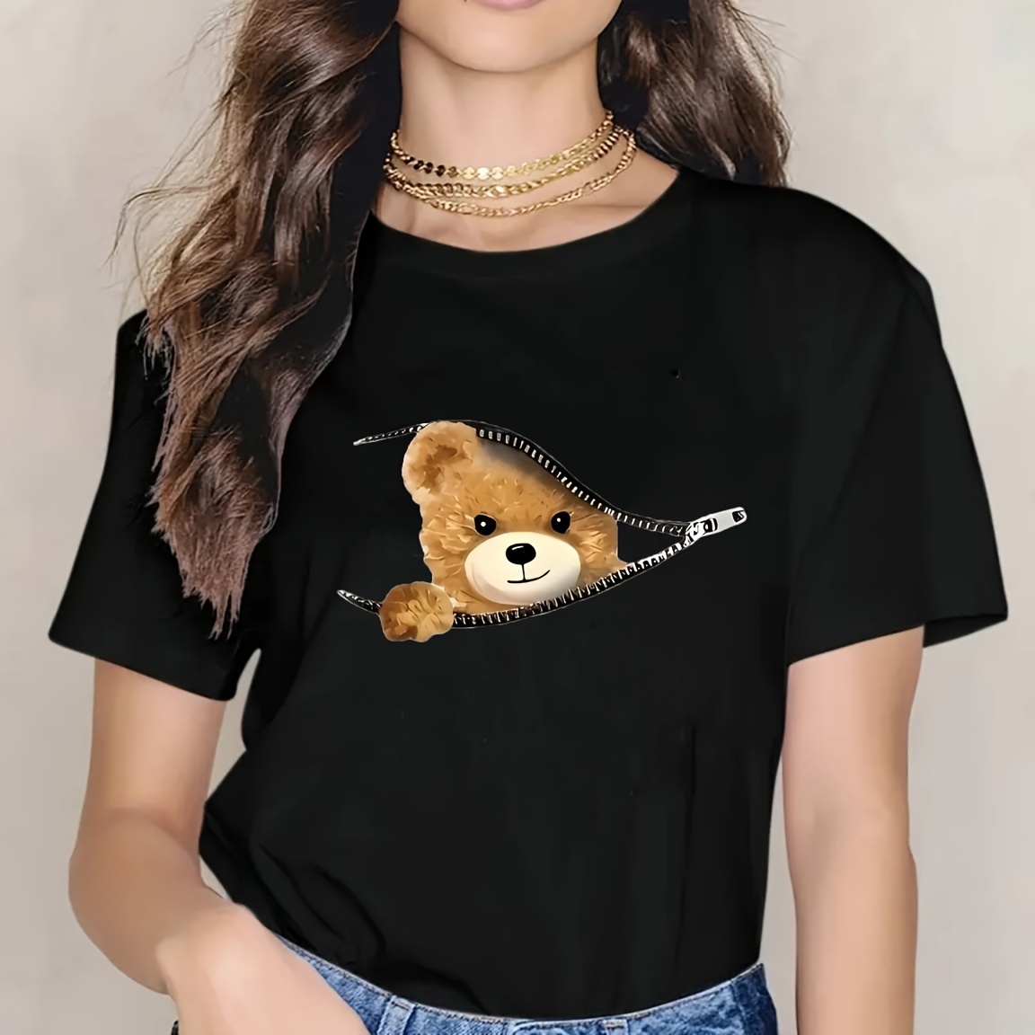 1pc Funny Zipper Bear Heat Transfer Vinyl Decal - Washable Iron-on Patch For Diy T-shirts, Hoodies, Handbags & - Available In Cream, Yellow, Black
1pc Funny Zipper Bear Heat Transfer Vinyl Decal - Washable Iron-on Patch For Diy T-shirts, Hoodies, Handbags & - Available In Cream, Yellow, Black