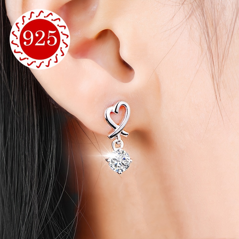 925 Sterling Silver Heart Shaped Earrings, 18k Golden Plated, Synthetic Zirconia Mosaic, Elegant , Daily Occasion Gift
925 Sterling Silver Heart Shaped Earrings, 18k Golden Plated, Synthetic Zirconia Mosaic, Elegant , Daily Occasion Gift