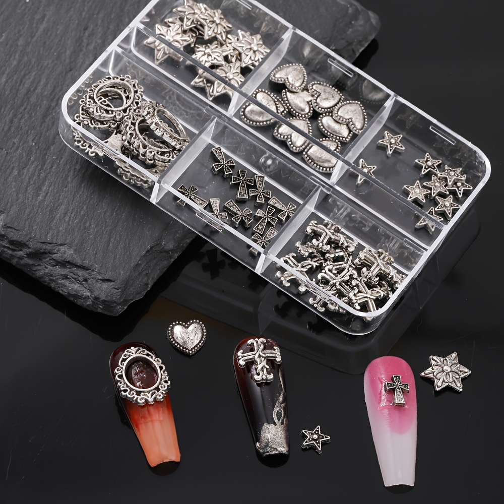 60pcs Alloy Retro Dark Style Nail Charms, Heart Cross Nail Art Accessories,nail Art Supplies For Women And Girls,nail Art Jewelry
60pcs Alloy Retro Dark Style Nail Charms, Heart Cross Nail Art Accessories,nail Art Supplies For Women And Girls,nail Art Jewelry