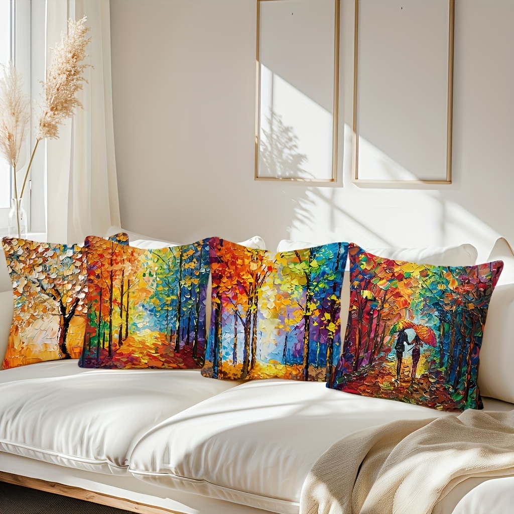4pcs Oil Painting Set - , Zippered, Washable Cushion Contemporary For Sofa, Bed, Car & Decor - , , And
4pcs Oil Painting Set - , Zippered, Washable Cushion Contemporary For Sofa, Bed, Car & Decor - , , And