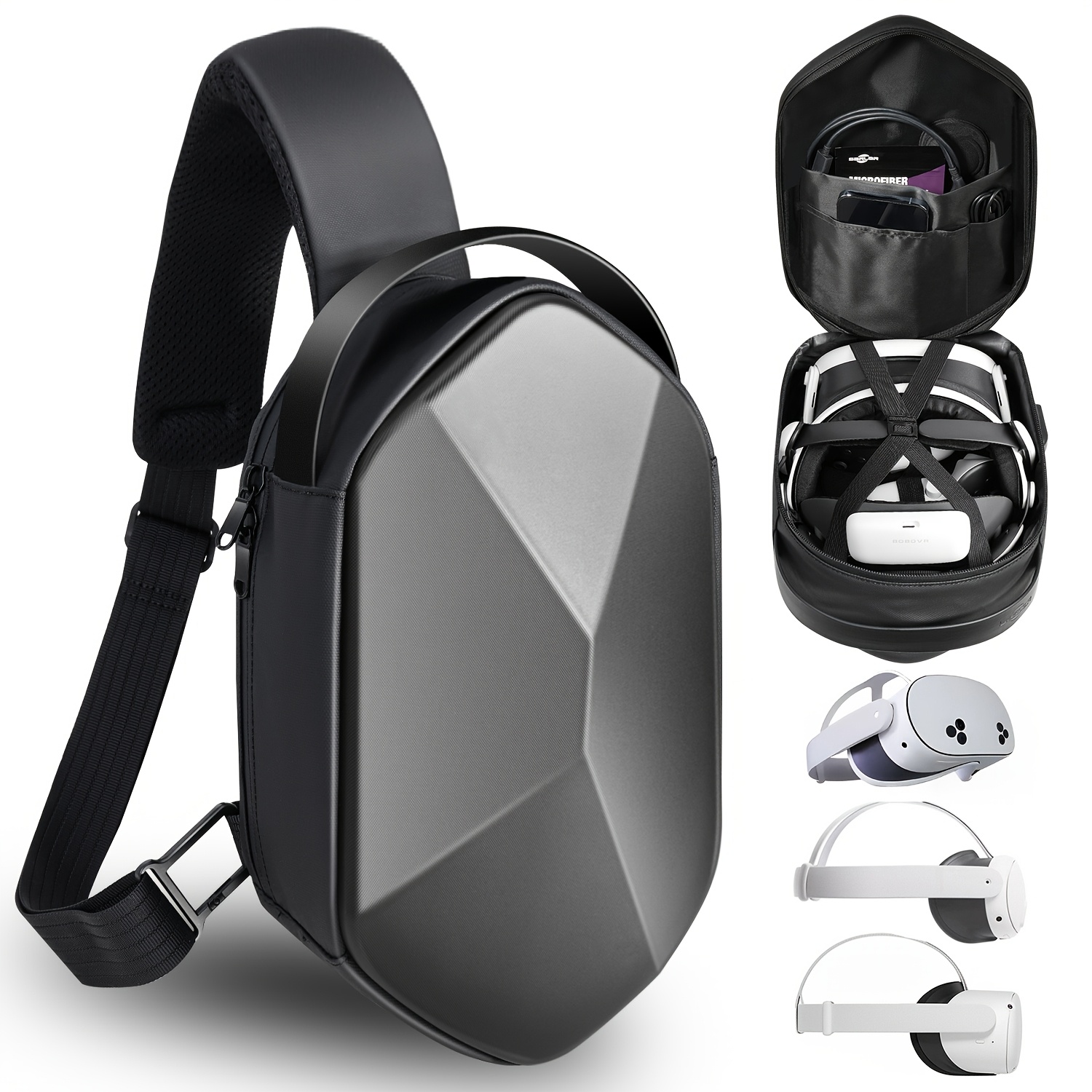 Sarlar Fashion Hard Travel Case For Oculus 3/3s/, / Capacity Compatible With Design/ All Elite Head Strap Accessories, Crossbody Sling Backpack To Quest2 And Quest3
Sarlar Fashion Hard Travel Case For Oculus 3/3s/, / Capacity Compatible With Design/ All Elite Head Strap Accessories, Crossbody Sling Backpack To Quest2 And Quest3
