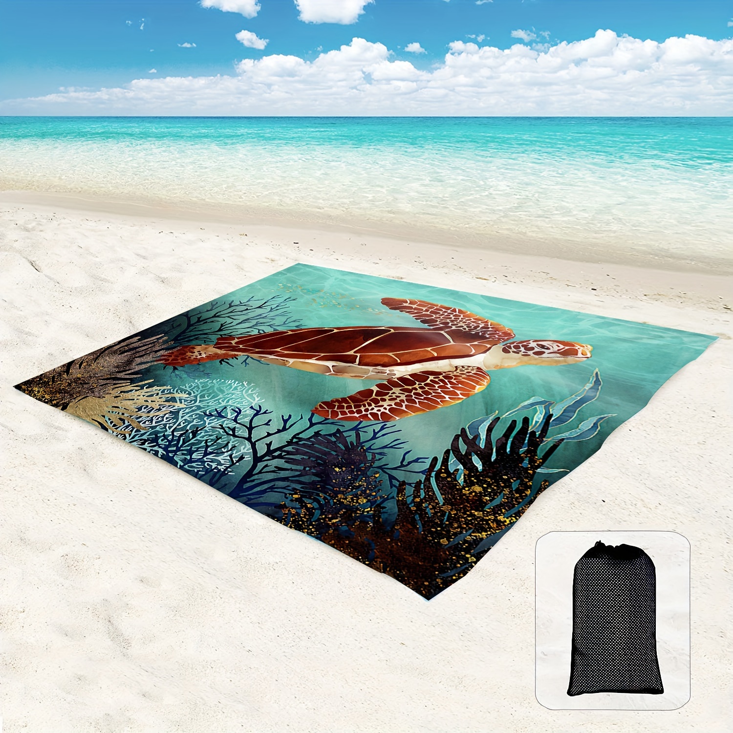 1pc Beach Blanket, Waterproof Large Mat, With 4pcs Corner Bags, Quick-drying And Lightweight Picnic Mat For Beach Party Camping Hiking
1pc Beach Blanket, Waterproof Large Mat, With 4pcs Corner Bags, Quick-drying And Lightweight Picnic Mat For Beach Party Camping Hiking