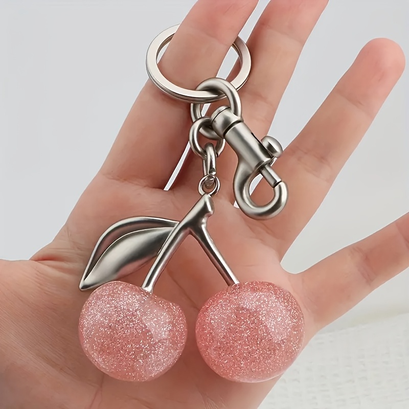 Cherry Resin Keychain With Sparkle, Metal Clasp Pendant For Wallets & Handbags, Accessory For Christmas, Birthday, Valentine's Gifts - , Fruit Detail, No Power Needed
Cherry Resin Keychain With Sparkle, Metal Clasp Pendant For Wallets & Handbags, Accessory For Christmas, Birthday, Valentine's Gifts - , Fruit Detail, No Power Needed