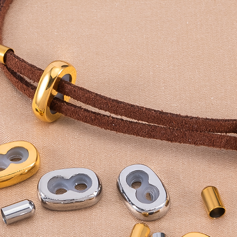 10pcs Kit de perles réglables en acier inoxydable, double trou en caoutchouc, joint en caoutchouc, boule à piston, cordonnet pour bracelet, collier, accessoires de cordonnet
10pcs Kit de perles réglables en acier inoxydable, double trou en caoutchouc, joint en caoutchouc, boule à piston, cordonnet pour bracelet, collier, accessoires de cordonnet