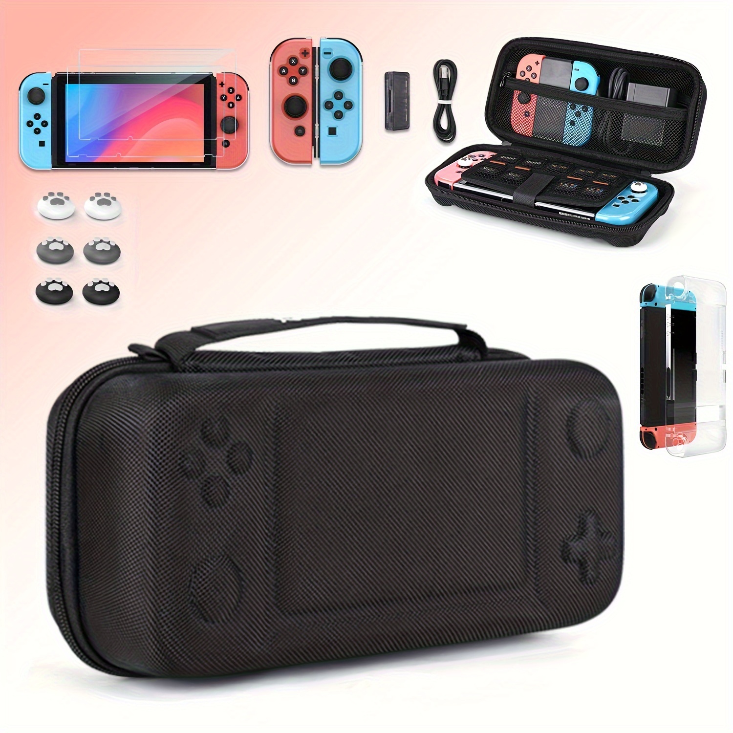14 In 1 Switch Accessories Kit For Switch 2017, Portable Switch Carrying Case With Switch Cover, Screen Protector, Game Card Case And Type C Cable, Cap, Button Pattern (black)
14 In 1 Switch Accessories Kit For Switch 2017, Portable Switch Carrying Case With Switch Cover, Screen Protector, Game Card Case And Type C Cable, Cap, Button Pattern (black)