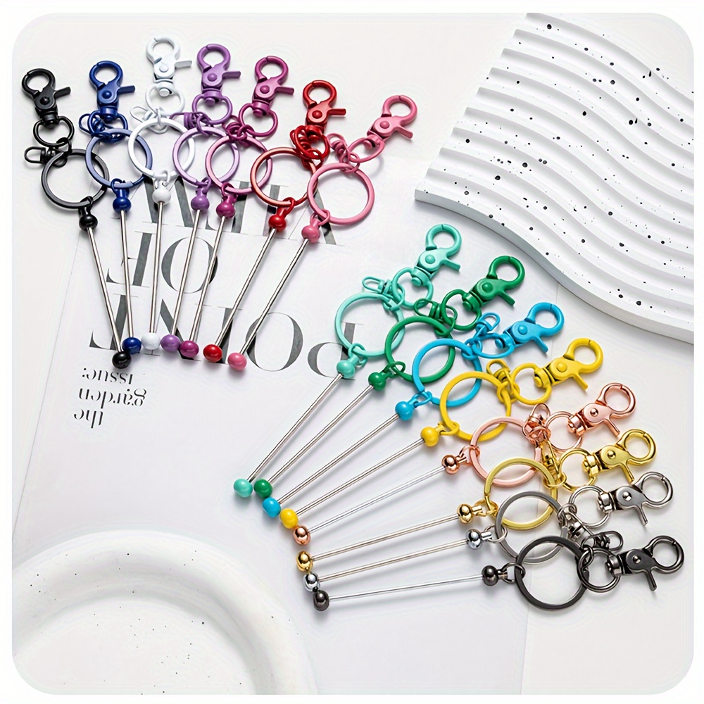 15pcs Mixed Color Beadable Keychain, Metal Alloy Plating Beaded Keychain Key Ring For Beads Diy Keychain Supplies Keychain Pendant Crafts
15pcs Mixed Color Beadable Keychain, Metal Alloy Plating Beaded Keychain Key Ring For Beads Diy Keychain Supplies Keychain Pendant Crafts