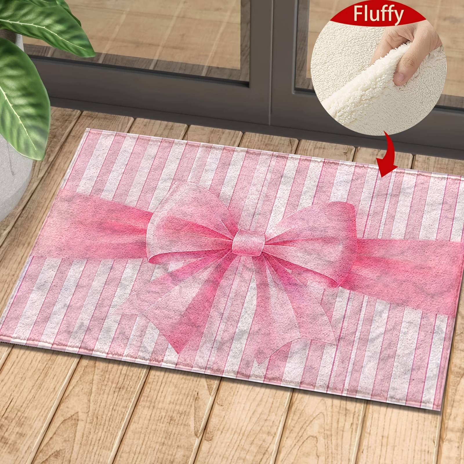 Chic Pink Bowknot Microfiber Bath Mat - Quick Dry, Non-slip, Machine Washable, Kitchen & Bathroom Decor
Chic Pink Bowknot Microfiber Bath Mat - Quick Dry, Non-slip, Machine Washable, Kitchen & Bathroom Decor