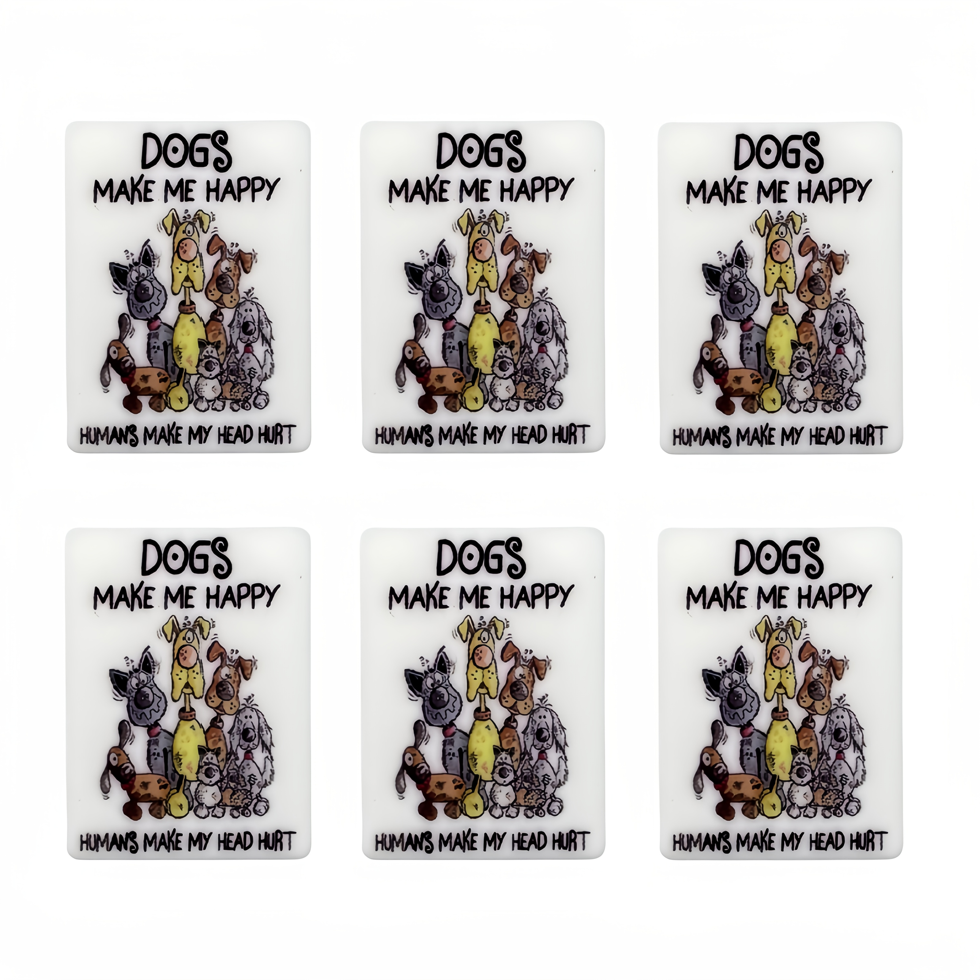 6pcs 'dog Happy' Silicone Beads - Printed, Making Kit For Keychains, Bracelets, Necklaces & Backpack Charms
6pcs 'dog Happy' Silicone Beads - Printed, Making Kit For Keychains, Bracelets, Necklaces & Backpack Charms