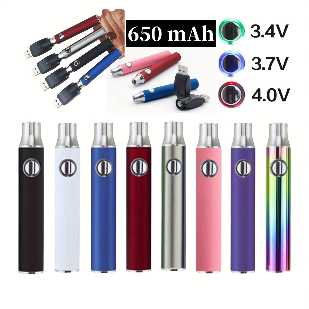 510 Thread Battery Pen, 650mah Tool Pen, Adjustable Voltage, Equipped With 510 Thread Usb Charger, Fast Heating, Repair And
510 Thread Battery Pen, 650mah Tool Pen, Adjustable Voltage, Equipped With 510 Thread Usb Charger, Fast Heating, Repair And