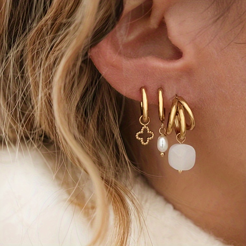 Elegant & Simple Iron Drop Dangle Earrings - 3 Piece Set With Faux Pearl And Cross Charms, Versatile For Daily Or Vacation Wear, No Plating - Seasonless Accessory Collection
Elegant & Simple Iron Drop Dangle Earrings - 3 Piece Set With Faux Pearl And Cross Charms, Versatile For Daily Or Vacation Wear, No Plating - Seasonless Accessory Collection