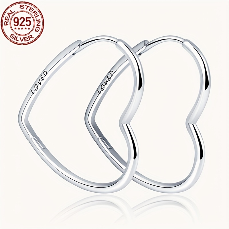 1 Pair Elegant 925 Sterling Silver Heart Hoop Earrings, Synthetic Stone, , Gift For Women, Valentine's Day, Birthday, Christmas, Thanksgiving - Party & Special Jewelry
1 Pair Elegant 925 Sterling Silver Heart Hoop Earrings, Synthetic Stone, , Gift For Women, Valentine's Day, Birthday, Christmas, Thanksgiving - Party & Special Jewelry