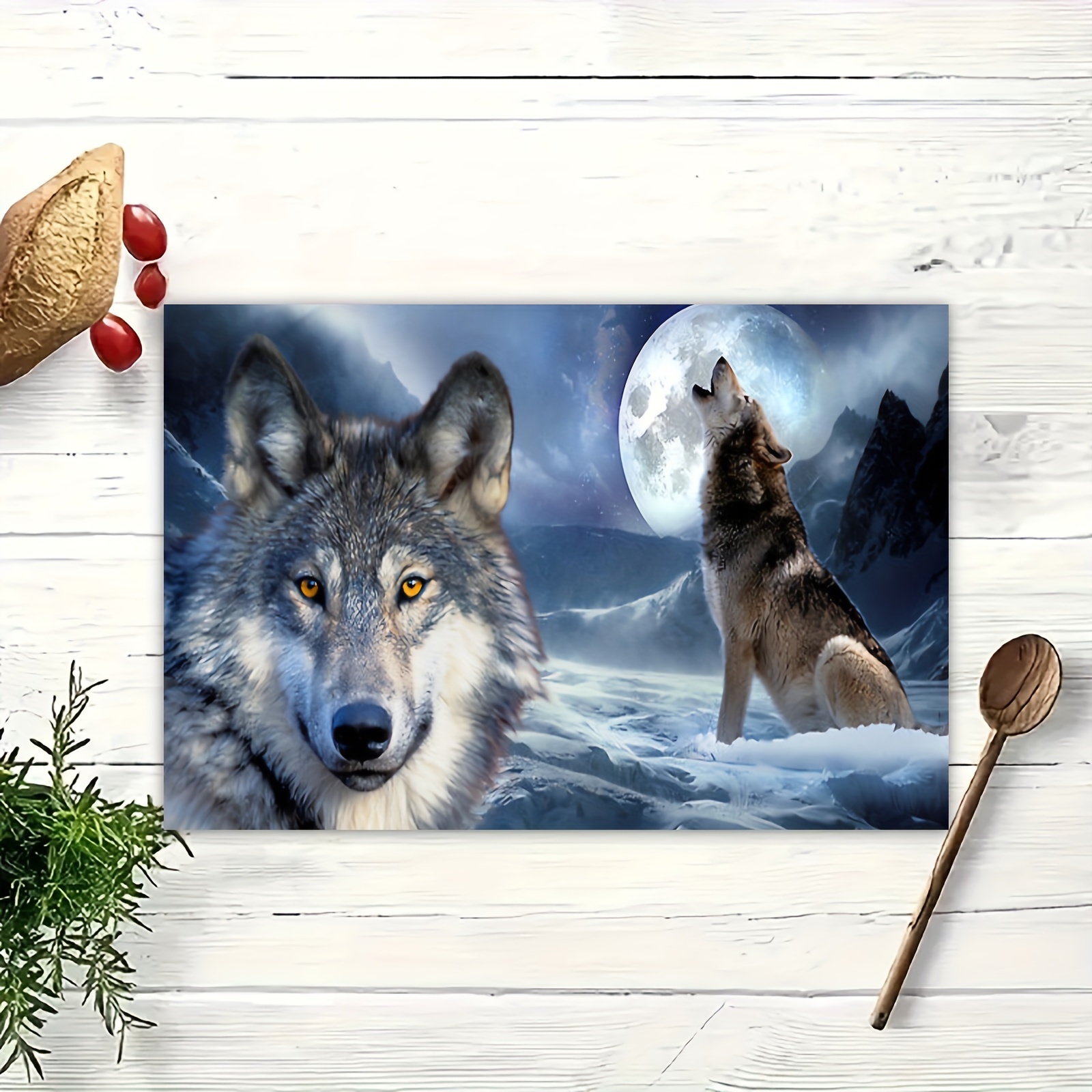 Jit4/6 Snow Wolf Pattern Placemats, Square Kitchen Table Decoration, Suitable For Holiday Banquets, Family Restaurants, Household Supplies, Party Decorations, Holiday Decorations
Jit4/6 Snow Wolf Pattern Placemats, Square Kitchen Table Decoration, Suitable For Holiday Banquets, Family Restaurants, Household Supplies, Party Decorations, Holiday Decorations