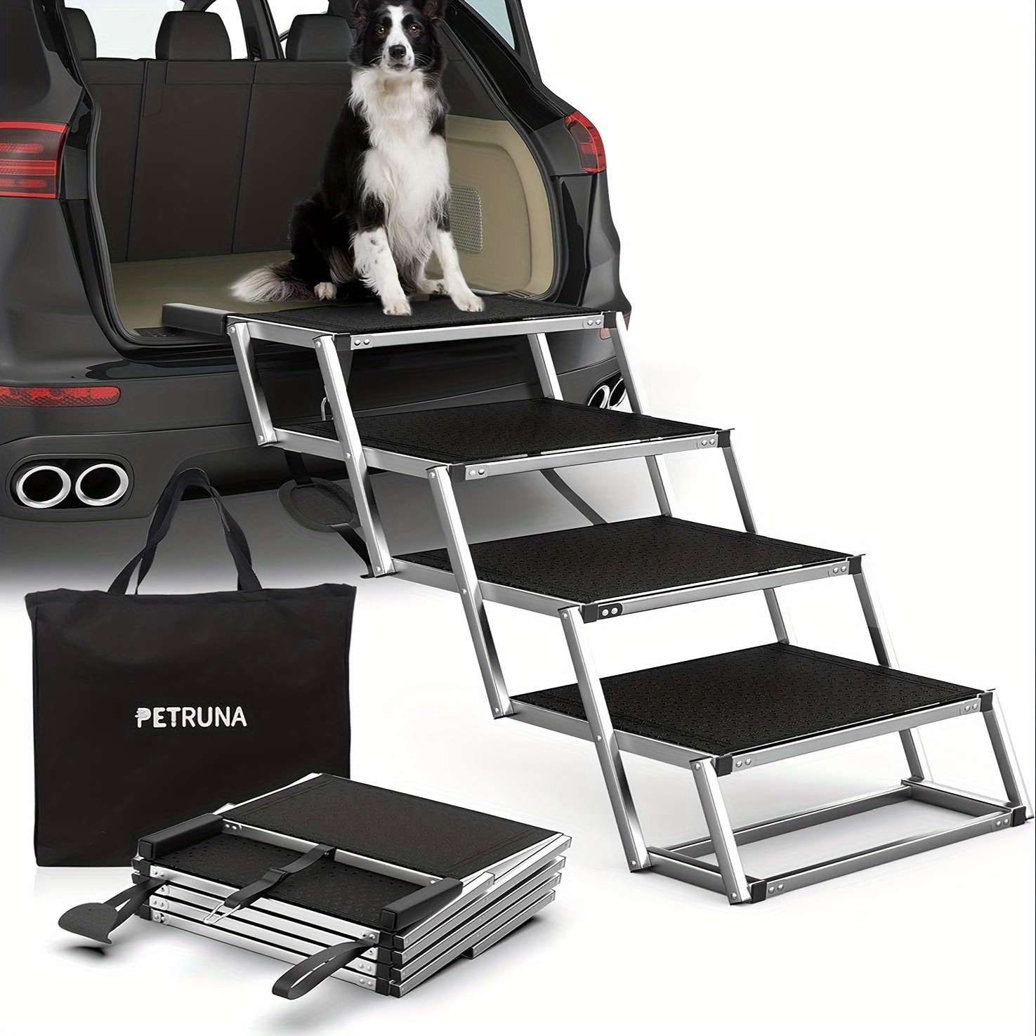 Extra Wide Dog Ramps For Large Dogs, Dog Ramp For Car With Non-slip Surface, Aluminum Foldable Dog Steps Portable Dog Stairs For Cars Suv, High Beds & Trucks, Supports Up To 250 Lbs,
Extra Wide Dog Ramps For Large Dogs, Dog Ramp For Car With Non-slip Surface, Aluminum Foldable Dog Steps Portable Dog Stairs For Cars Suv, High Beds & Trucks, Supports Up To 250 Lbs,