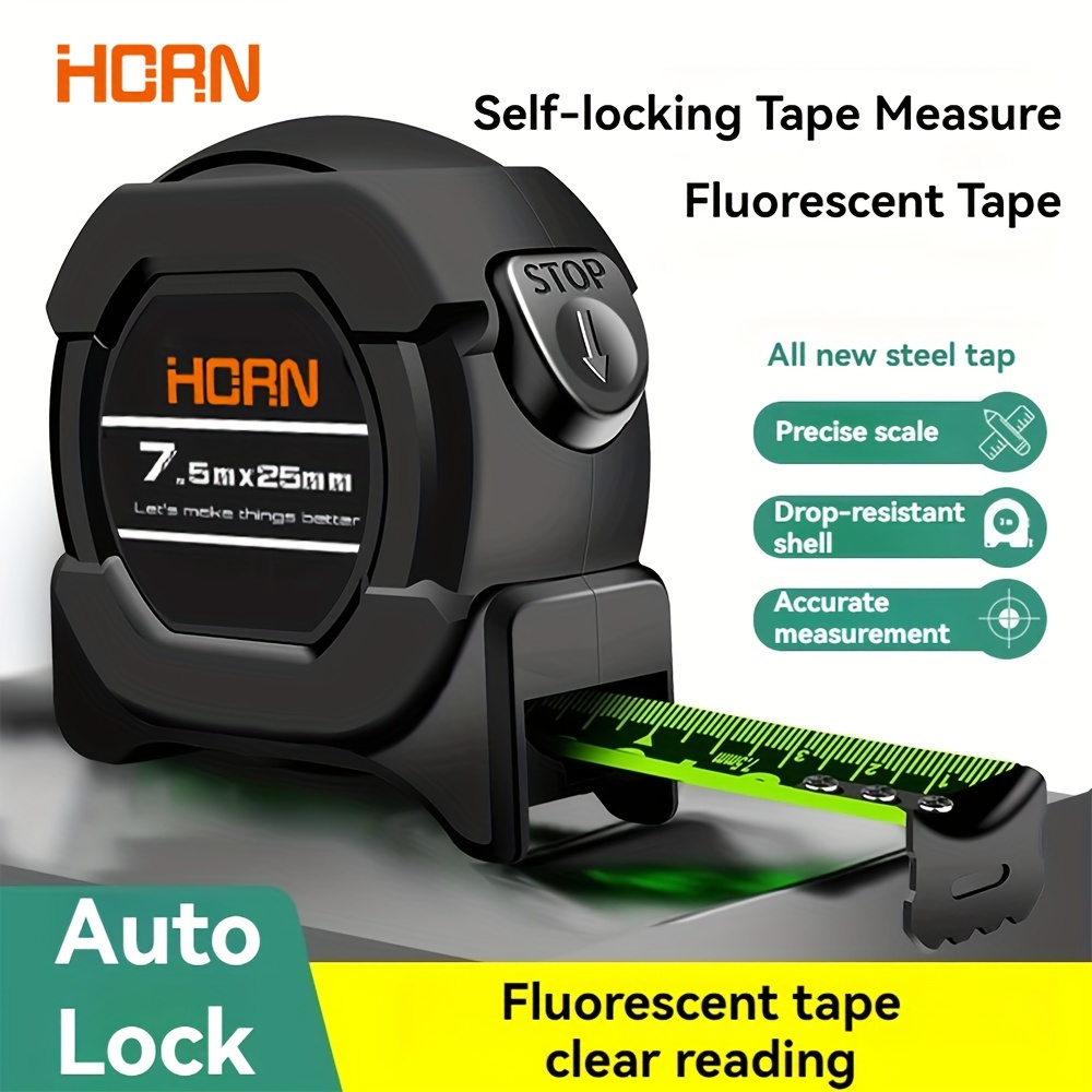 Self-locking Fluorescent Steel Tape Measure, 196.85 Inch, Household Meter Measure, 275.59 Inch, 10 Boxes, Circle Measure, High-precision Wear-resistant And Anti-drop Ruler
Self-locking Fluorescent Steel Tape Measure, 196.85 Inch, Household Meter Measure, 275.59 Inch, 10 Boxes, Circle Measure, High-precision Wear-resistant And Anti-drop Ruler