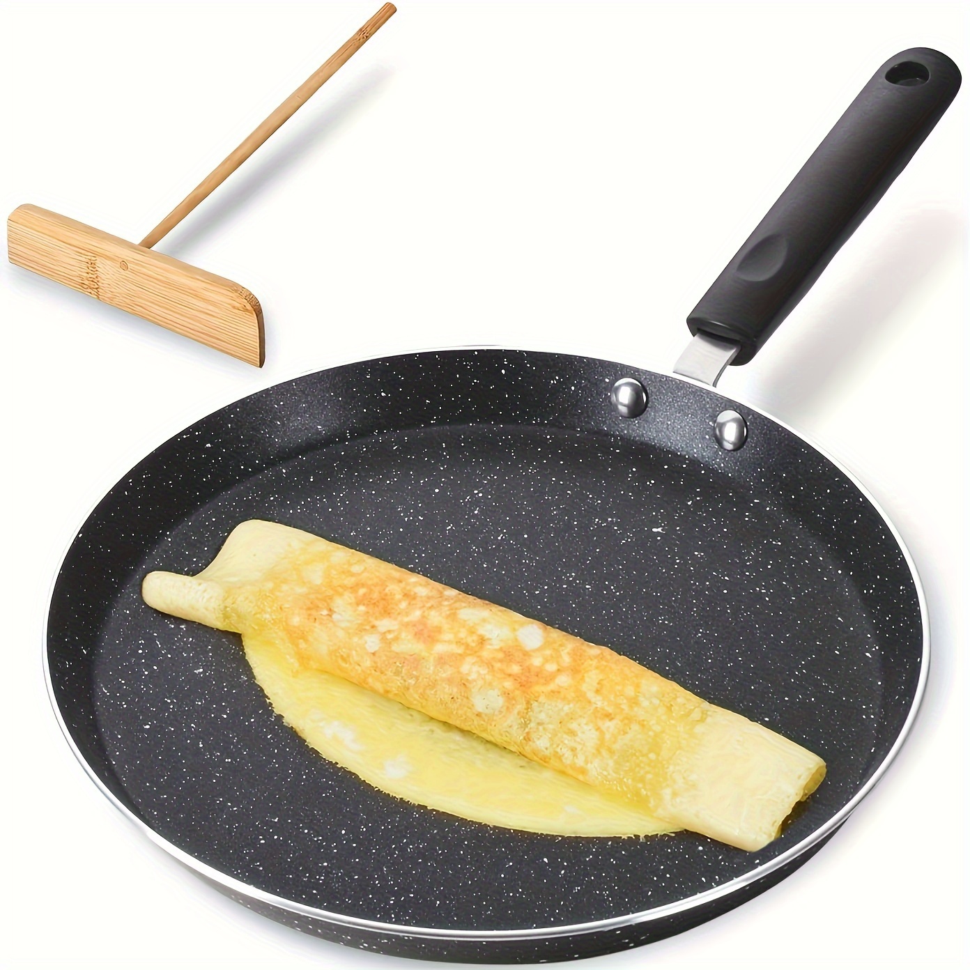 10.5- Aluminum Crepe Pan - For Pancakes, Egg Rolls, Tortillas, - Fry Pan , Induction Compatible, , & Ptfe Free
10.5- Aluminum Crepe Pan - For Pancakes, Egg Rolls, Tortillas, - Fry Pan , Induction Compatible, , & Ptfe Free