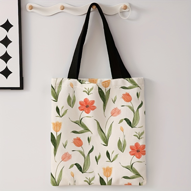 Chic Dual-sided Floral & Letter Print Tote Bag - Reusable, Canvas Shopping Bag For Women
Chic Dual-sided Floral & Letter Print Tote Bag - Reusable, Canvas Shopping Bag For Women