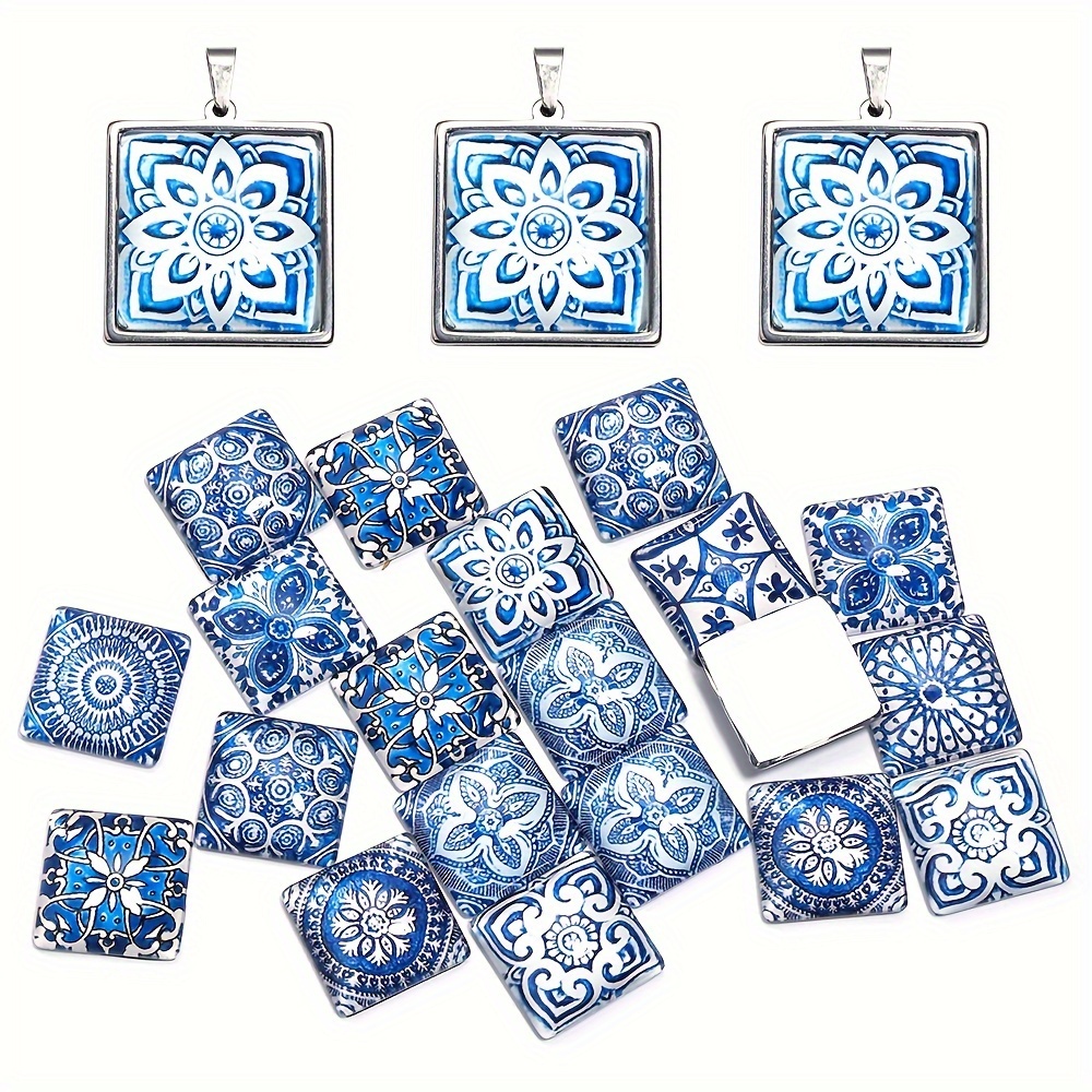 10pcs Boho Blue Floral Glass Square Charms For Diy Jewelry Making - Versatile Pendant Inserts & Ring Embellishments Charms For Jewelry Making Pendants For Jewelry Making
10pcs Boho Blue Floral Glass Square Charms For Diy Jewelry Making - Versatile Pendant Inserts & Ring Embellishments Charms For Jewelry Making Pendants For Jewelry Making
