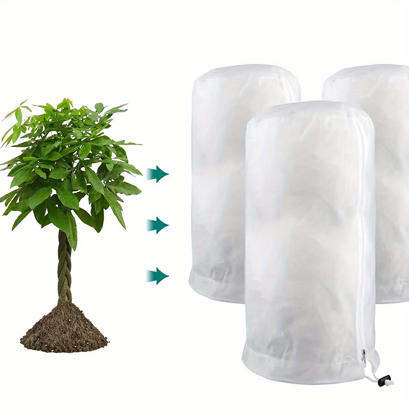 1pc Tree Protector - Non-woven Fabric, Cover With Drawstring & Zipper For Gardening And Lawn Care, White
1pc Tree Protector - Non-woven Fabric, Cover With Drawstring & Zipper For Gardening And Lawn Care, White