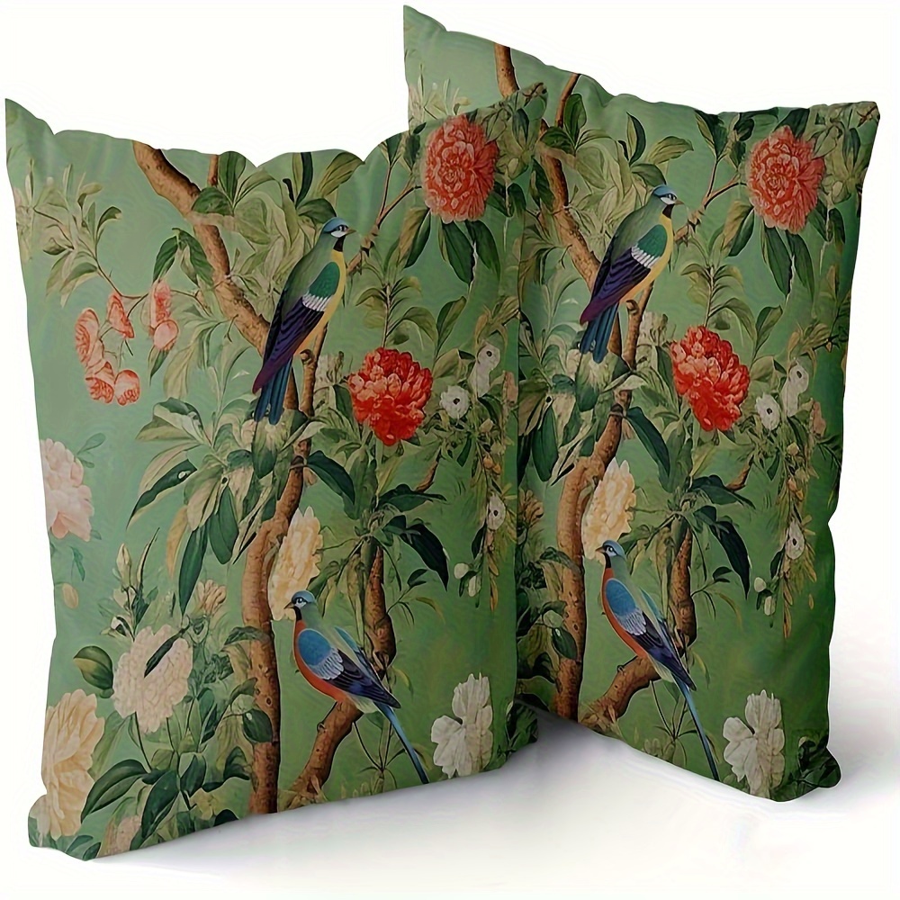 2pcs Vintage Bird & Floral Throw Pillow Covers, 18x18 Inch - Soft Short Plush, Green Chinoiserie Design For Sofa And Bedroom Decor, Zip Closure, Hand Wash Only (pillow Not Included)
2pcs Vintage Bird & Floral Throw Pillow Covers, 18x18 Inch - Soft Short Plush, Green Chinoiserie Design For Sofa And Bedroom Decor, Zip Closure, Hand Wash Only (pillow Not Included)