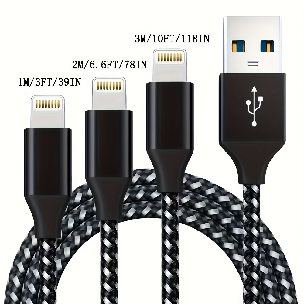3 Packs Mfi Certified For Charger Cable Nylon Braided Fast Charging For Fast, For 14/13/12/11 Pro Max/xr/xs/8/7/6 Plus, For Mini
3 Packs Mfi Certified For Charger Cable Nylon Braided Fast Charging For Fast, For 14/13/12/11 Pro Max/xr/xs/8/7/6 Plus, For Mini