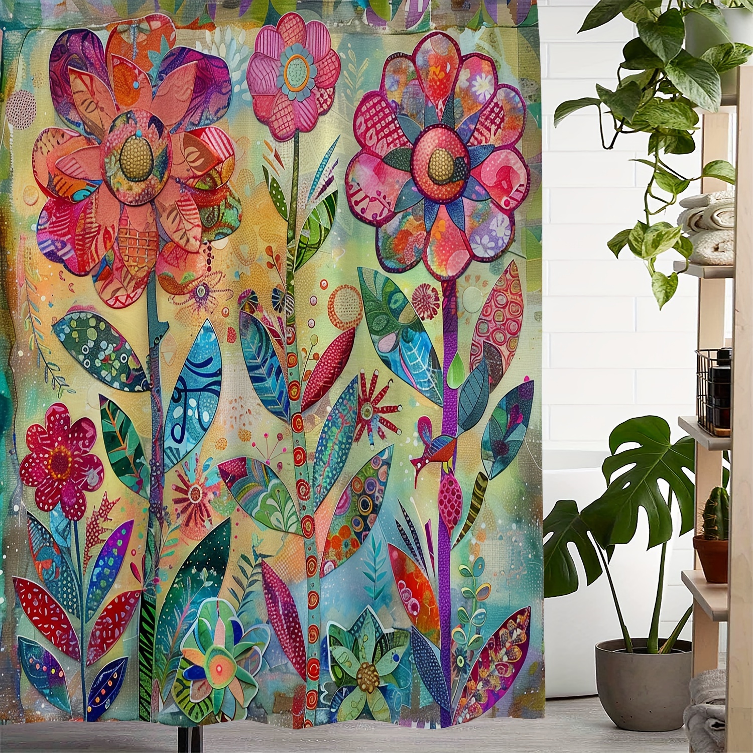 Water-resistant Polyester Shower Curtain With Floral Print Art Design – Machine Washable Bathroom Curtain With Hooks, Woven Pattern, Decorative Arts Theme
Water-resistant Polyester Shower Curtain With Floral Print Art Design – Machine Washable Bathroom Curtain With Hooks, Woven Pattern, Decorative Arts Theme