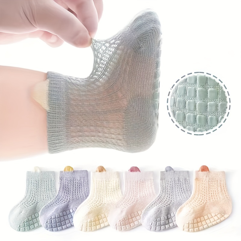 6 Pairs Unisex Children's Crew Socks, Spring/summer Thin Mesh Cotton Breathable Toddler Walking Socks, Baby Sweat-absorbent Non-slip Indoor Floor Socks
6 Pairs Unisex Children's Crew Socks, Spring/summer Thin Mesh Cotton Breathable Toddler Walking Socks, Baby Sweat-absorbent Non-slip Indoor Floor Socks