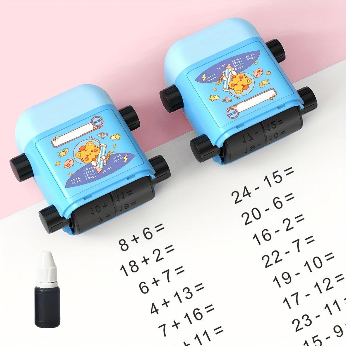 2-in-1 Math Roll Stamps: Add, Subtract, , Divide - 1-100 Numbers, Kids' Random Arithmetic Practice, Abs Resin, Refillable Ink
2-in-1 Math Roll Stamps: Add, Subtract, , Divide - 1-100 Numbers, Kids' Random Arithmetic Practice, Abs Resin, Refillable Ink