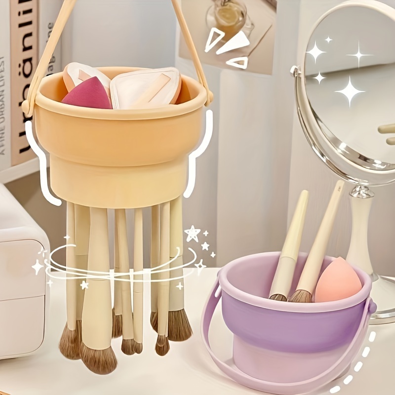 Makeup Brush Silicone Cleaning Bowl, Beauty Sponge & Brush Cleaner Mat, Drying Rack For Makeup Tools, 1pc
Makeup Brush Silicone Cleaning Bowl, Beauty Sponge & Brush Cleaner Mat, Drying Rack For Makeup Tools, 1pc