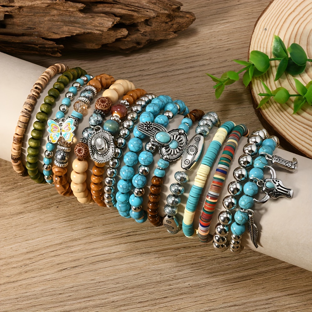 Bohemian Bead Bracelet Set With Butterfly & Charms, Stretch Beaded Bracelets For Couples - No Metal Mosaic
Bohemian Bead Bracelet Set With Butterfly & Charms, Stretch Beaded Bracelets For Couples - No Metal Mosaic