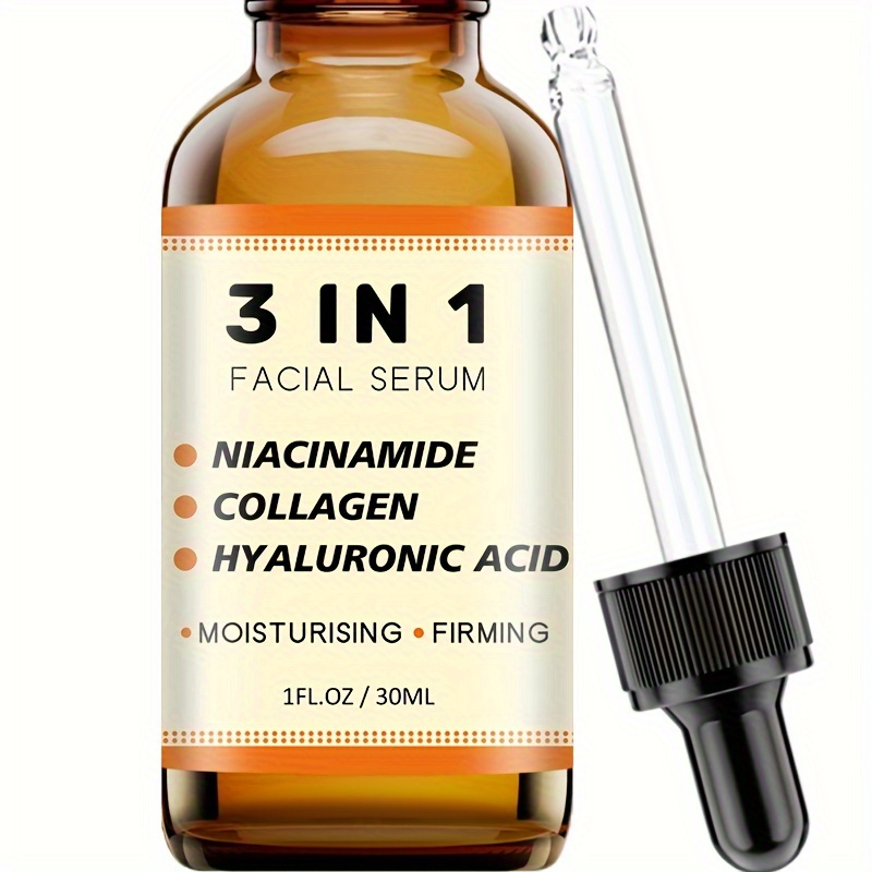 30ml 3 In 1 Facial Serum With Niacinamide, Collagen, Hyaluronic Acid, Moisturizing, Rejuvenating & Firming Serum, 30ml/1fl.oz.
30ml 3 In 1 Facial Serum With Niacinamide, Collagen, Hyaluronic Acid, Moisturizing, Rejuvenating & Firming Serum, 30ml/1fl.oz.