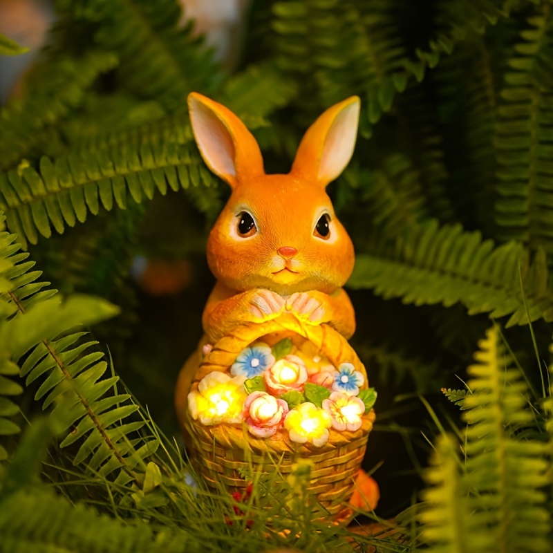 Solar-powered Rabbit Basket Garden Decor - Waterproof Resin Craft With Touch Control, Night Lighting For Outdoor Ambiance
Solar-powered Rabbit Basket Garden Decor - Waterproof Resin Craft With Touch Control, Night Lighting For Outdoor Ambiance