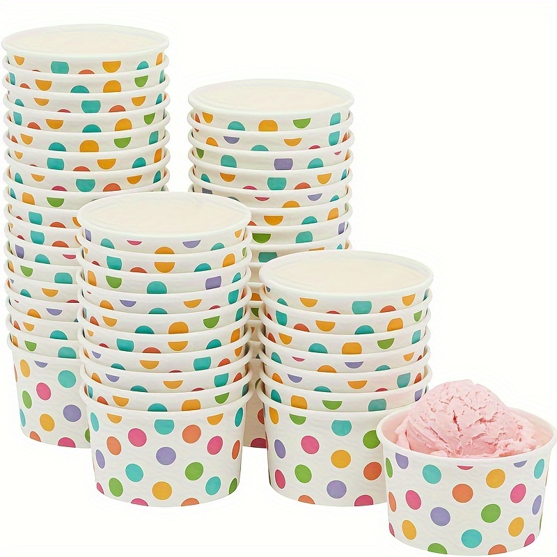 25pcs, Polka Dot Paper Ice Cream Cups, Disposable Dessert Bowls For Cold Hot Food, Yogurt, Sundae, Party Supplies Cups
25pcs, Polka Dot Paper Ice Cream Cups, Disposable Dessert Bowls For Cold Hot Food, Yogurt, Sundae, Party Supplies Cups