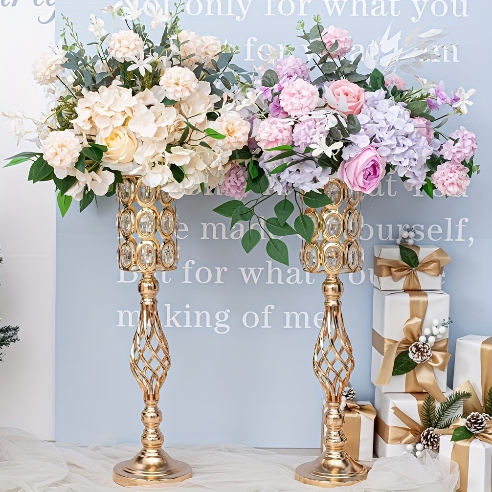 2pcs/10pcs Metal Crystal Wedding Centerpiece Vase, Trumpet Vase, Wedding Table Center Decoration, Banquet Restaurant Living Room Decoration
2pcs/10pcs Metal Crystal Wedding Centerpiece Vase, Trumpet Vase, Wedding Table Center Decoration, Banquet Restaurant Living Room Decoration