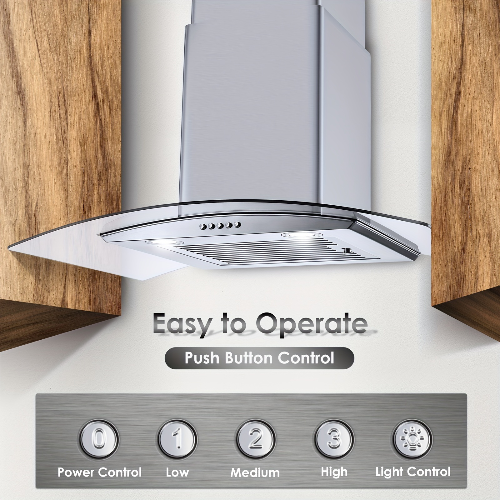 Range Hood 30 Inch Wall Mount Kitchen Hood Stainless Steel Chimney, 3- Push Button, Led Lights, 500cfm Powerful Suction, Utral Quiet Motor
Range Hood 30 Inch Wall Mount Kitchen Hood Stainless Steel Chimney, 3- Push Button, Led Lights, 500cfm Powerful Suction, Utral Quiet Motor