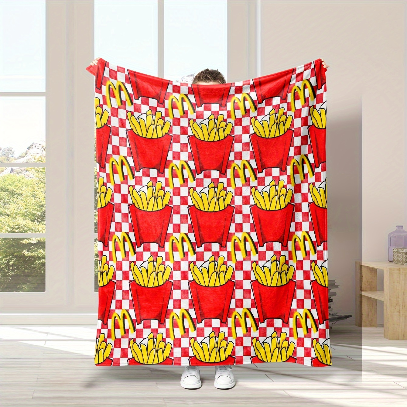 1pc Contemporary Reversible Throw - Flannel Fleece Plush Blanket, Comfortable For Home Decor, Sofa, Bed, Use, Machine Washable, Polyester
1pc Contemporary Reversible Throw - Flannel Fleece Plush Blanket, Comfortable For Home Decor, Sofa, Bed, Use, Machine Washable, Polyester
