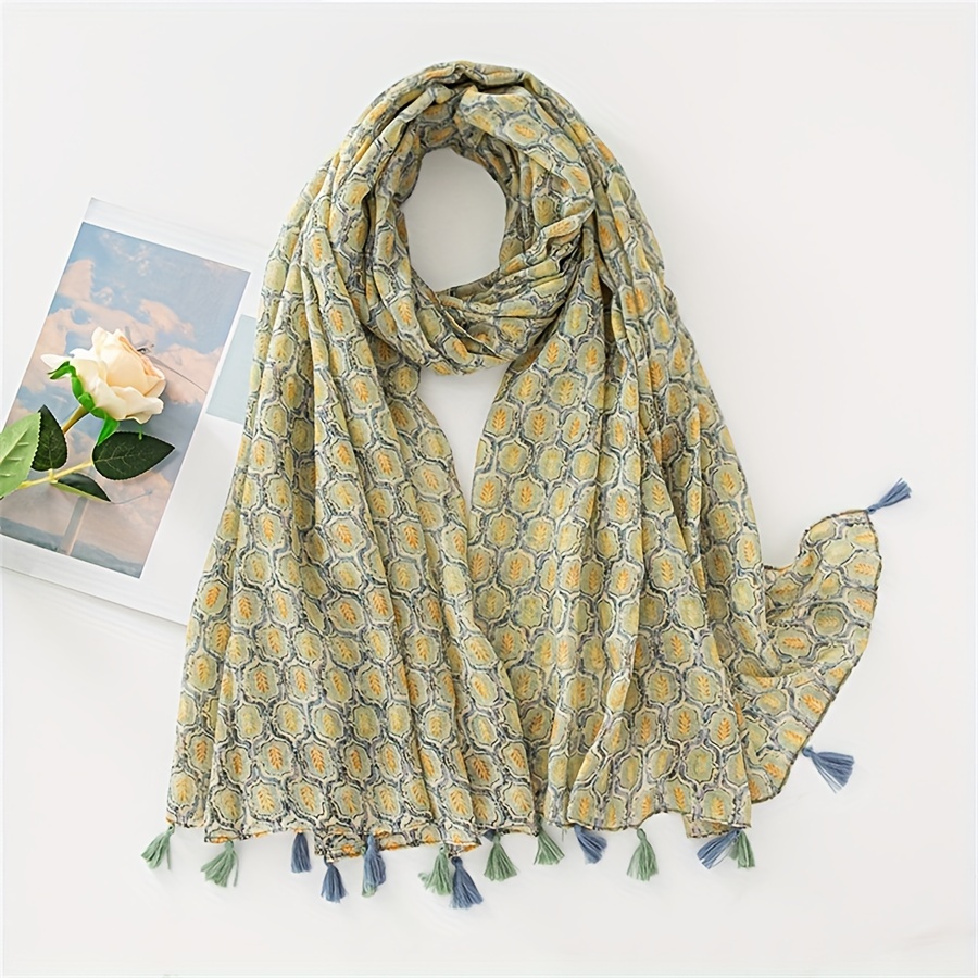 Écharpe en polyester imprimé feuille verte décontractée pour femme avec - Châle tissé pour protection solaire, loisirs du et couvre-beach de voyage
Écharpe en polyester imprimé feuille verte décontractée pour femme avec - Châle tissé pour protection solaire, loisirs du et couvre-beach de voyage