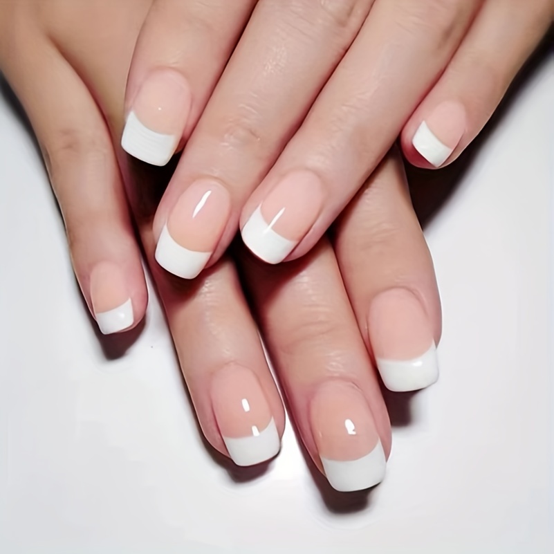24pcs Short Square French Tip Press On Nails With Glossy Pink Finish - Pre-frosted Back For Strong Adhesion, Easy Application Fake Nails Set
24pcs Short Square French Tip Press On Nails With Glossy Pink Finish - Pre-frosted Back For Strong Adhesion, Easy Application Fake Nails Set